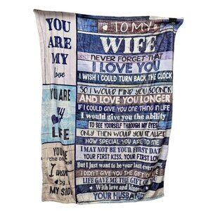 To My Wife Throw Blanket Small‎ Soft 40x50 Love Life Marriage Gift Anniversary